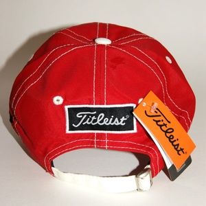 NEW Titleist MEN'S ADJUSTABLE GOLF RED HAT CAP